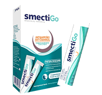 κουτί προϊόντος smectiGo σε στικ για την οξεία διάρροια